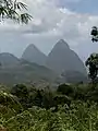 Gros Piton (left) and Petit Piton seen from the north-east