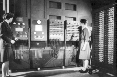 ENIAC, the first general-purpose electronic computer, operated by Betty Jennings and Frances Bilas