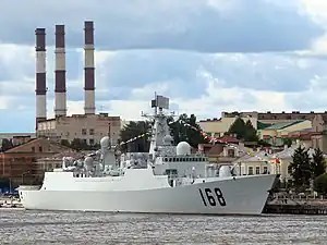 Type 052B destroyer Guangzhou (168) in Saint Petersburg, Russia