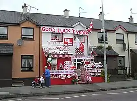 A house in Strabane showing support before 2008 All-Ireland final. Tyrone has a large support around the county.