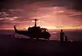 A UH-1E Huey aboard USS Iwo Jima in c1968.