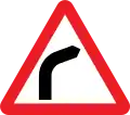 Bend to right (left if symbol reversed)