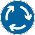 Mini-roundabout (give way to traffic from the immediate right)