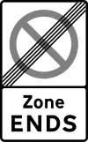 End of controlled or voucher parking zone
