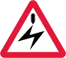 Electrified overhead cable ahead