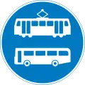 Route for use by buses and tramcars only