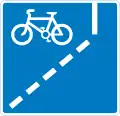 With-flow cycle lane ahead