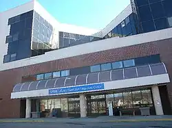 Looking south at outpatient center on a sunny late afternoon.