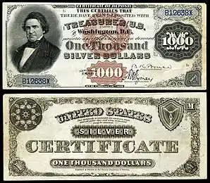 $1000 Silver Certificate, Series 1880, Fr.346d, depicting William Marcy