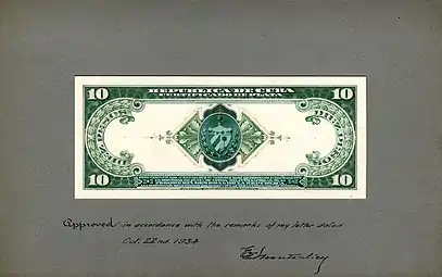 US-BEP-República de Cuba (progress proof) 10 silver pesos, 1930s (CUB-71-reverse).jpg