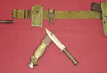 M9 bayonet and scabbard in wire-cutter configuration.