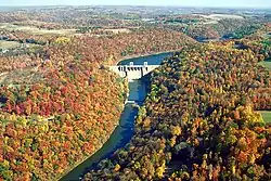 Mahoning Creek Dam; Redbank Township is to the left