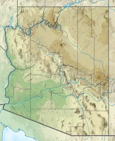 Location of Lynx Lake in Arizona, USA