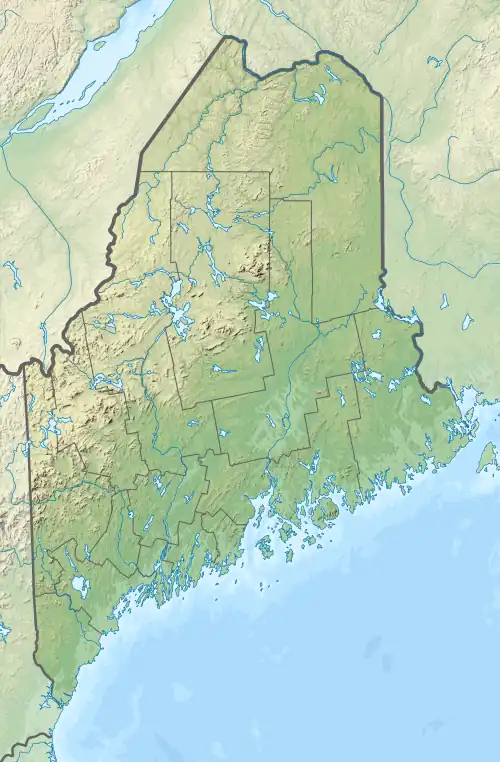 Map showing the location of Saint Croix IslandInternational Historic Site