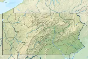 Location of the confluence of Stoney Creek and Delaware River