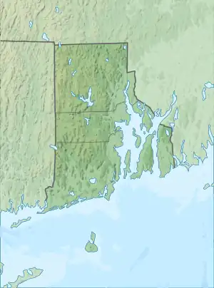 Map showing the location of Beavertail State Park