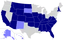 Map of United States Official Language Status By State