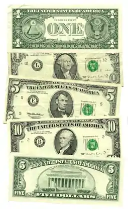 Image 5US dollar banknotes (from Money)