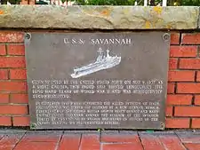 Enlargement: The plaque for USS Savannah (CL-42).