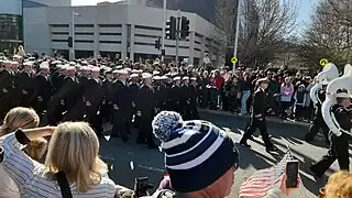 Crew marching