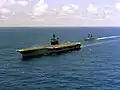 USS Fife and USS Constellation off California in 1981