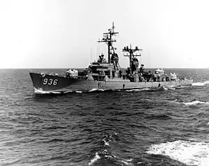 Decatur (DD-936) Underway on 13 April 1963.