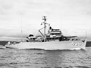 USS Energy (MSO-436) underway in July 1954.