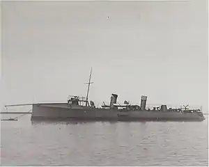 USS Farragut (TB-11) off Mare Island Navy Yard circa 1899.