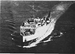 USS Fort Marion (LSD-22) underway, date and place unknown. US Navy photo from "All Hands" magazine November 1958