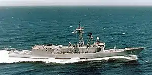 USS George Philip underway during sea trials in 1982