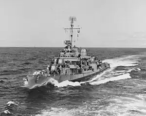 USS Hart (DD-594) at sea on 24 March 1945.