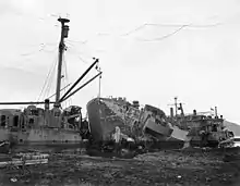 USS Nestor damaged in Typhoon