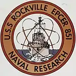 Badge of the Rockville while operating as a research ship in 1961