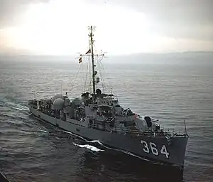Rombach underway in the Pacific Ocean 1954.