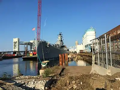 At her new berth