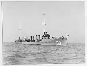 aboard Allen (DD-66), Sampson-class, Sampson pictured. 1911