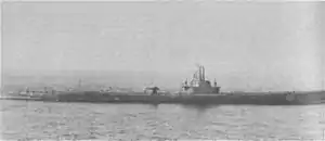 Sea Robin (SS-407) during shakedown training off Portsmouth, N.H., 4 September 1944.