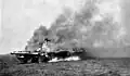 Ticonderoga burning on 21 January 1945