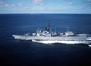 USS Voge (FF-1047) underway on 12 August 1988