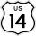 Business U.S. Highway 14 marker