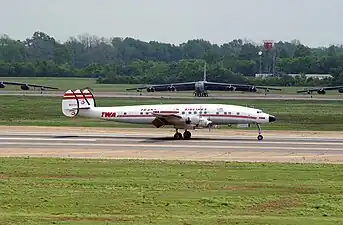 A restored L-1049H of the National Airline History Museum (previously Save-A-Connie) in full Trans World Airlines colors in 2004