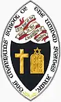 Old Army Chaplain School device (coat of arms), with Christian and Jewish symbols (Hebrew letters), and the change from "Chaplains' School" to "Chaplain School," December 23, 1983