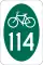 New York State Bicycle Route 114 marker