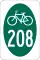 New York State Bicycle Route 208 marker