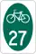 New York State Bicycle Route 27 marker
