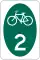 North Carolina Bicycle Route 2 marker