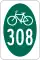New York State Bicycle Route 308 marker