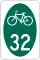New York State Bicycle Route 32 marker