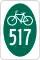 New York State Bicycle Route 517 marker