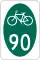 State Bicycle Route 90 marker